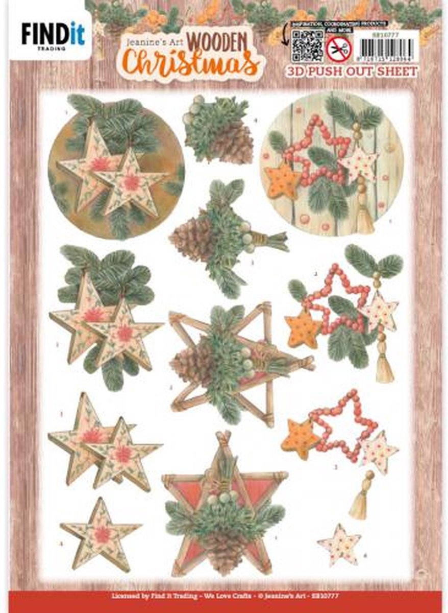 3D Push-Out - Jeanines Art - Wooden Christmas - Wooden Stars